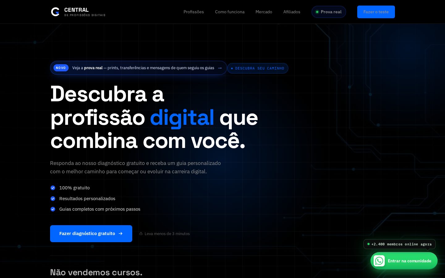 Site Central de Profissões Digitais