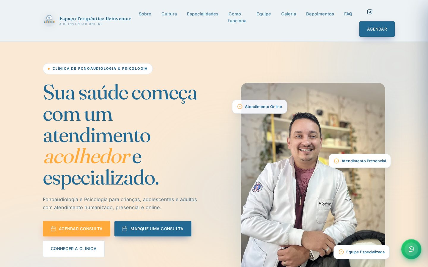 Site Espaço Terapêutico Reinventar